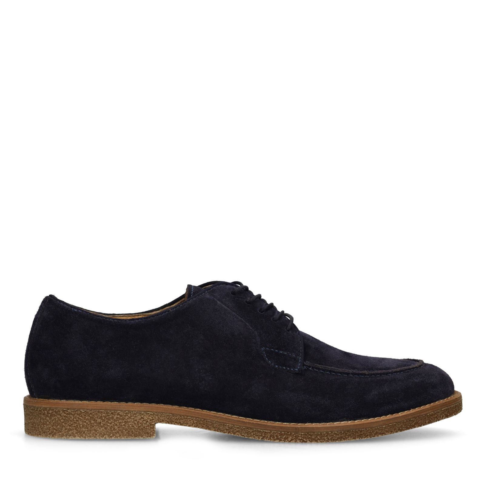 Blauwe suède veterschoenen