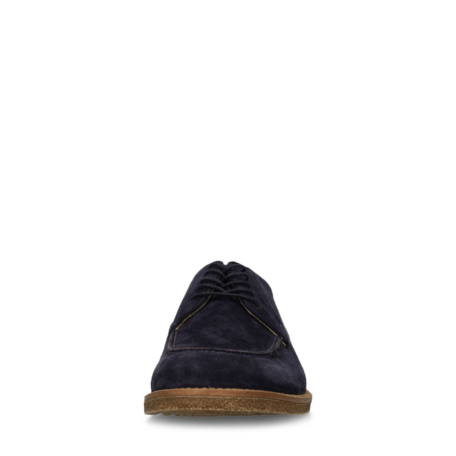 Blauwe suède veterschoenen