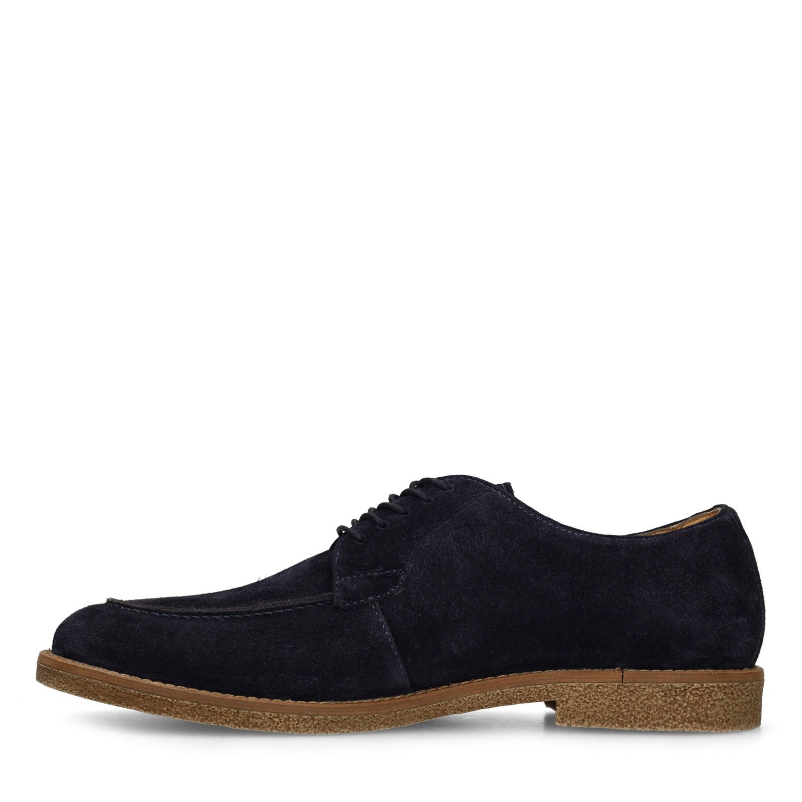 Blauwe suède veterschoenen