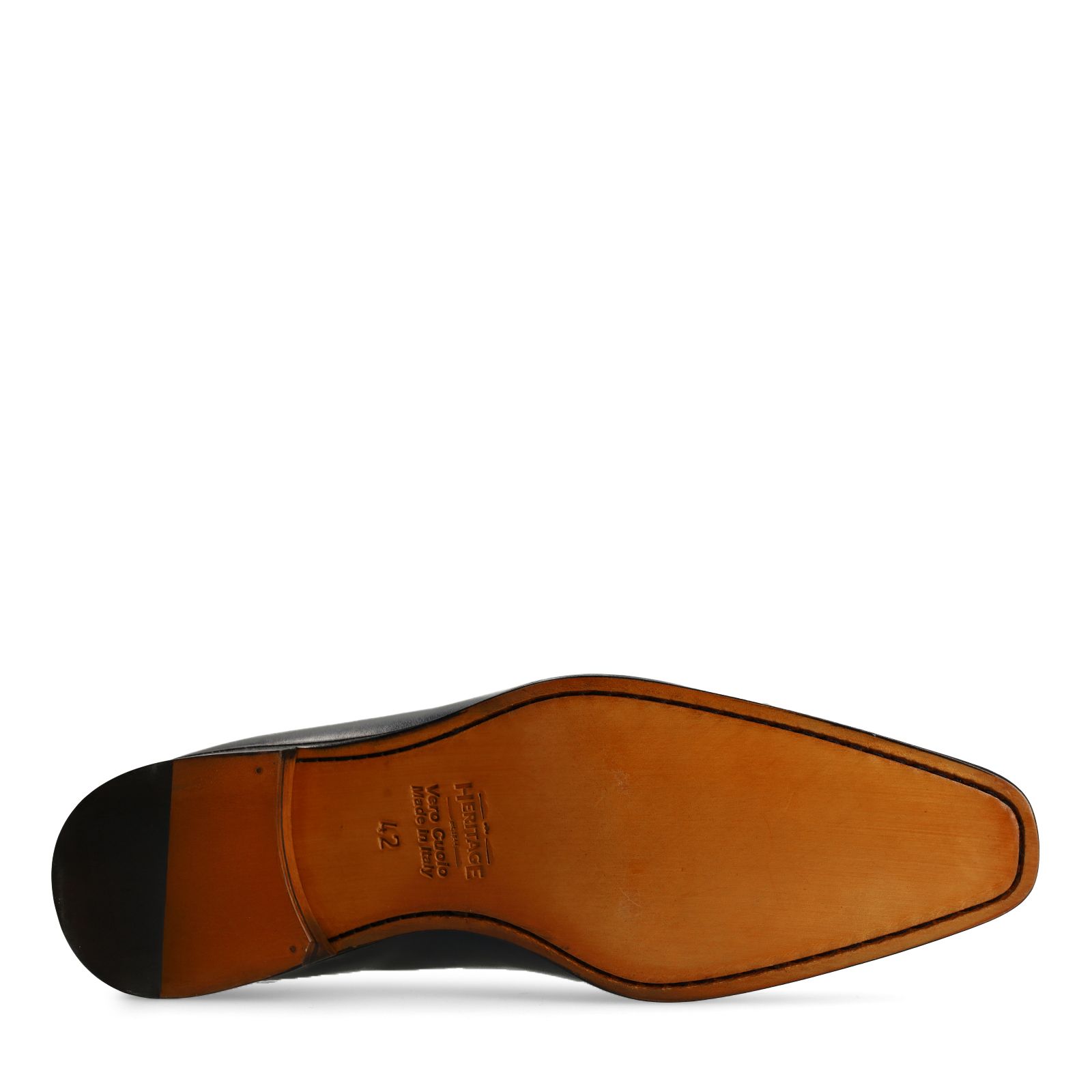 Donkerblauwe leren veterschoenen