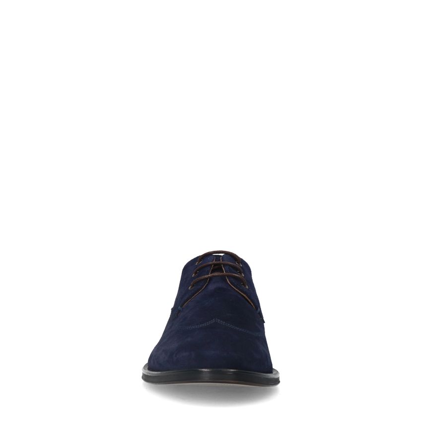 Donkerblauwe suède veterschoenen