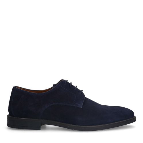 Donkerblauwe suède veterschoenen