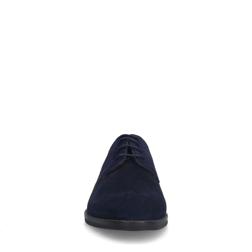 Donkerblauwe suède veterschoenen