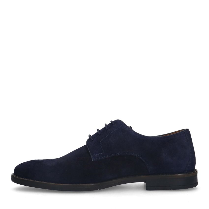 Donkerblauwe suède veterschoenen