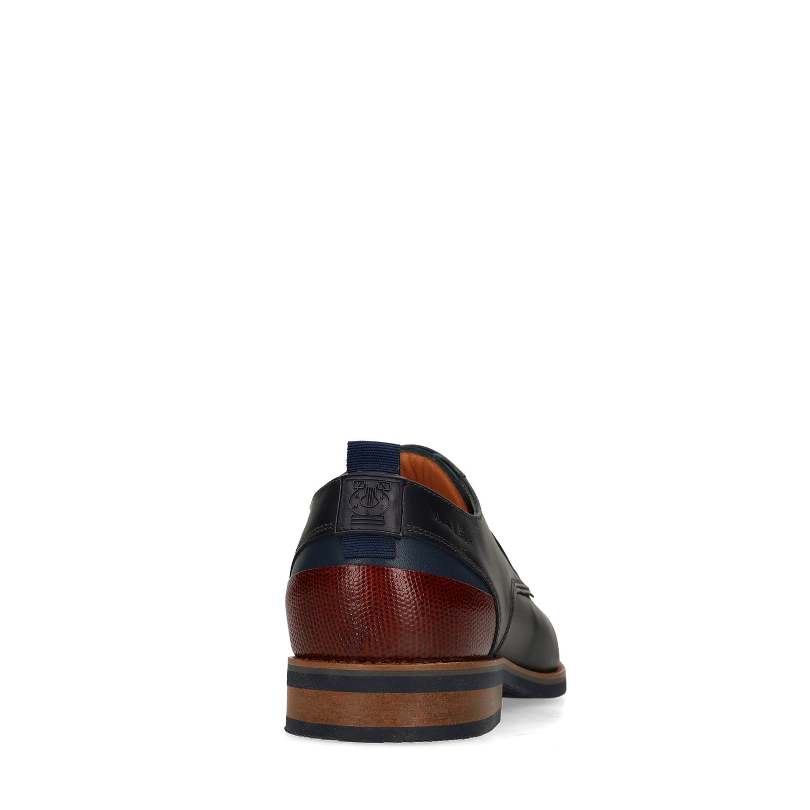 Blauwe Amalfi leren veterschoenen