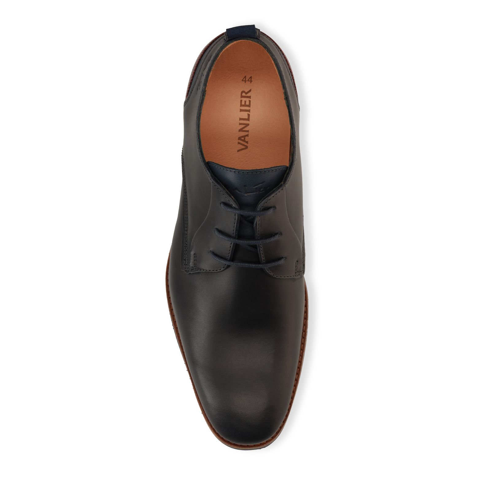 Blauwe Amalfi leren veterschoenen