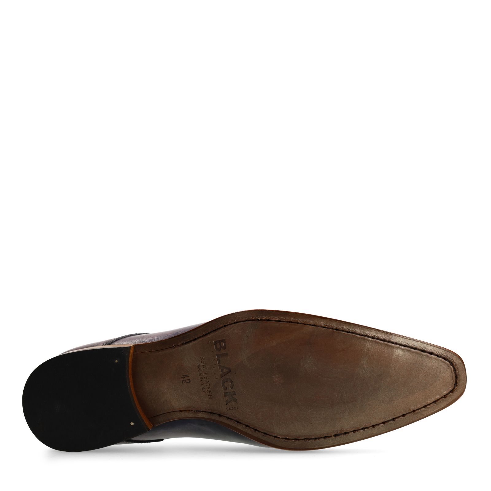 Donkerblauwe leren veterschoenen