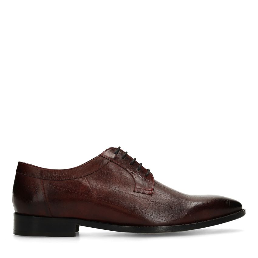 Bordeauxrote Lederschnürschuhe