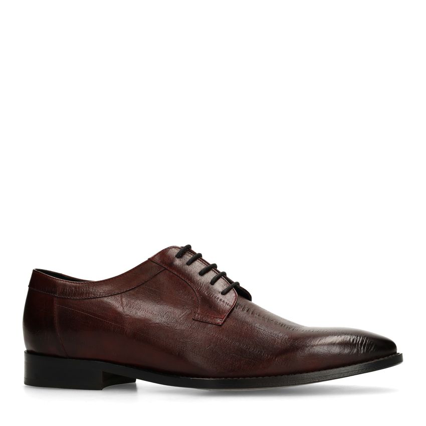 Bordeauxrote Lederschnürschuhe