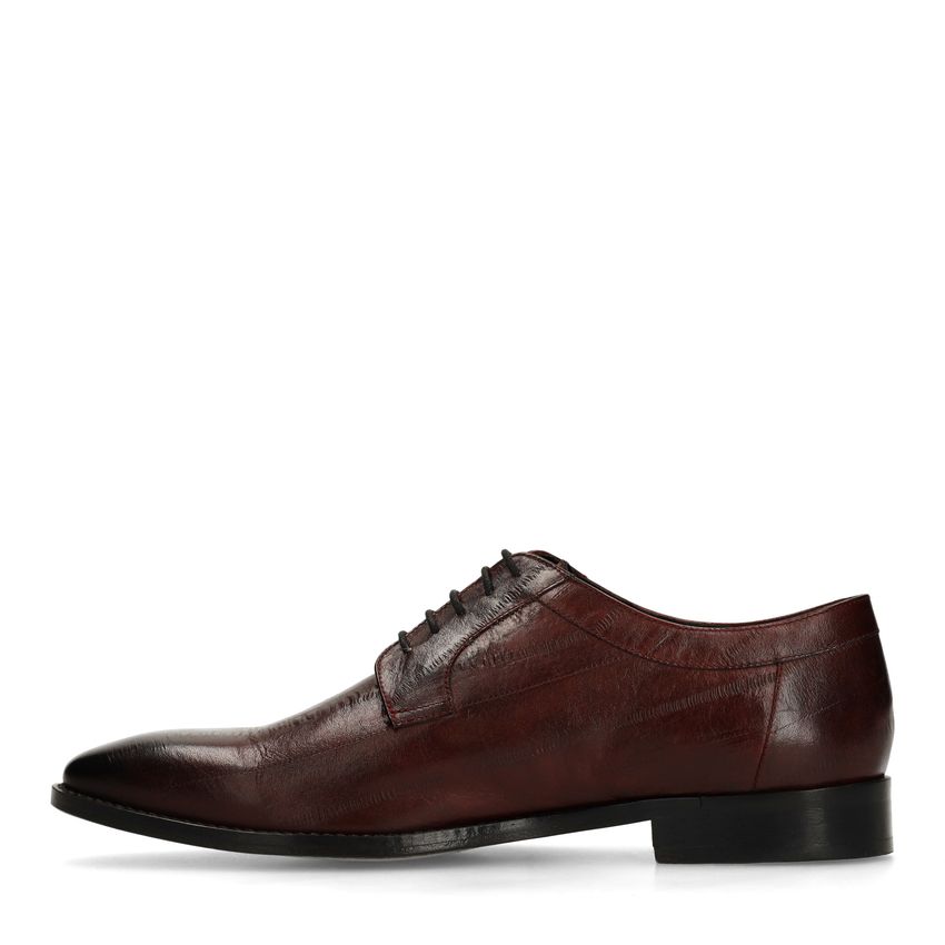Bordeauxrote Lederschnürschuhe