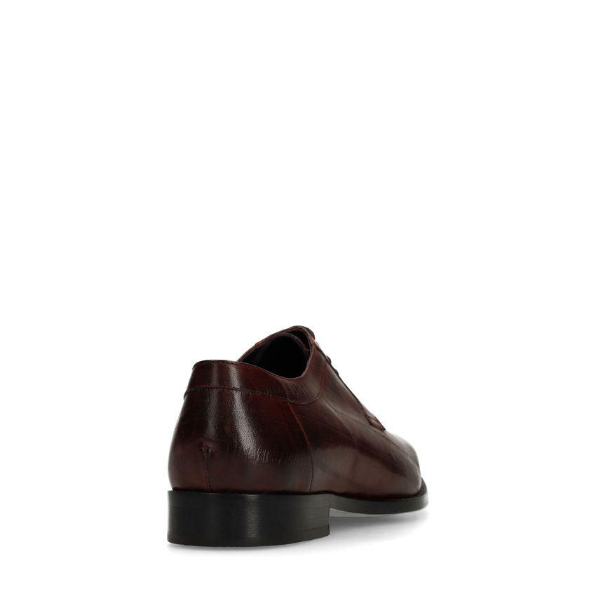 Bordeauxrote Lederschnürschuhe