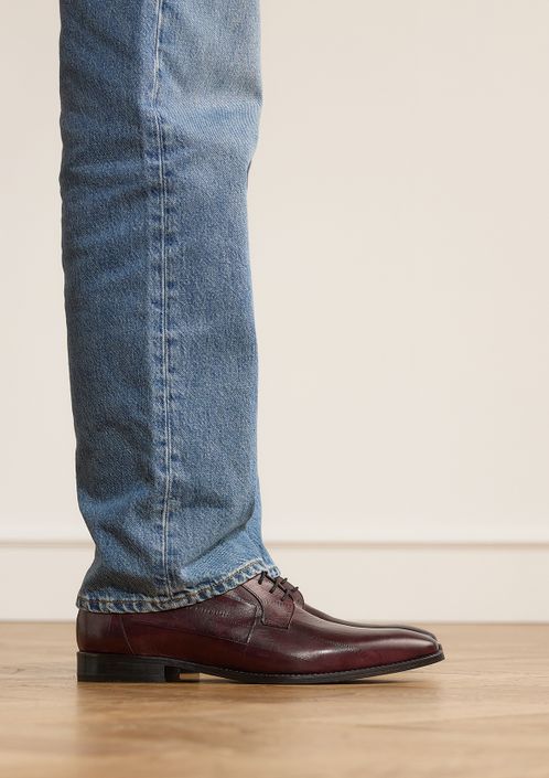 Burgundy leren veterschoenen