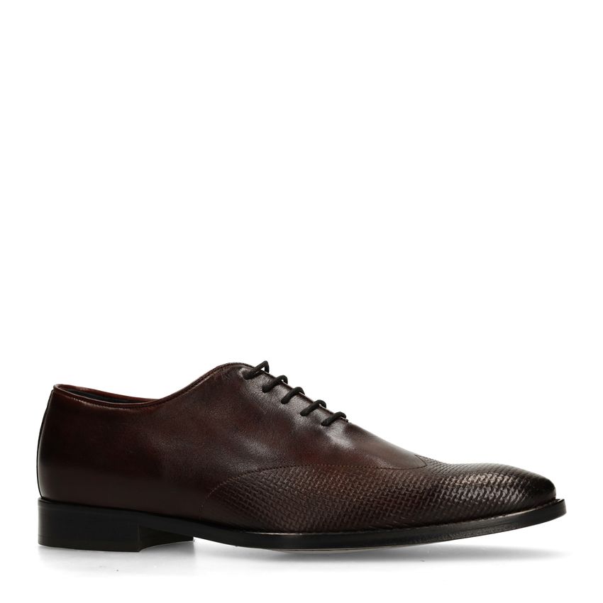 Bordeauxrote Lederschnürschuhe