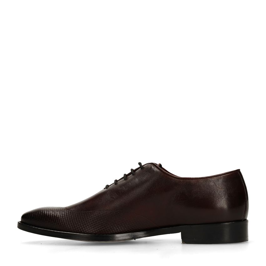 Bordeauxrote Lederschnürschuhe