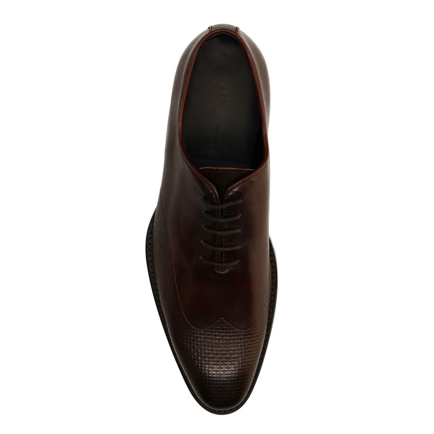 Bordeauxrote Lederschnürschuhe