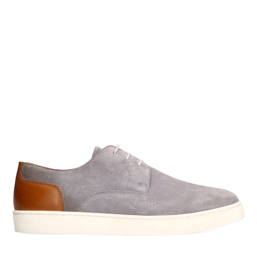 Grijze suède veterschoenen