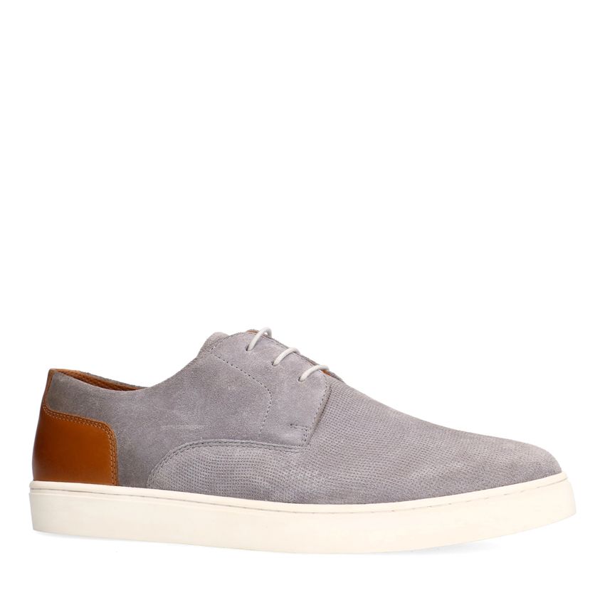Grijze suède veterschoenen