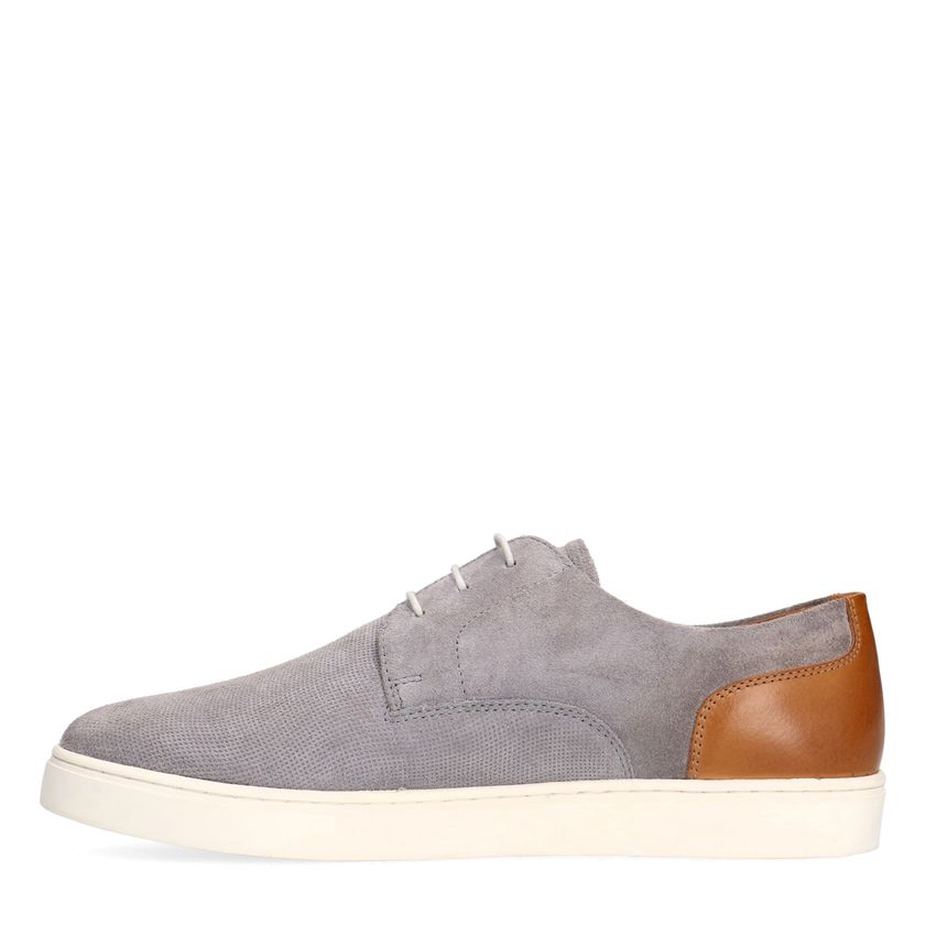 Grijze suède veterschoenen