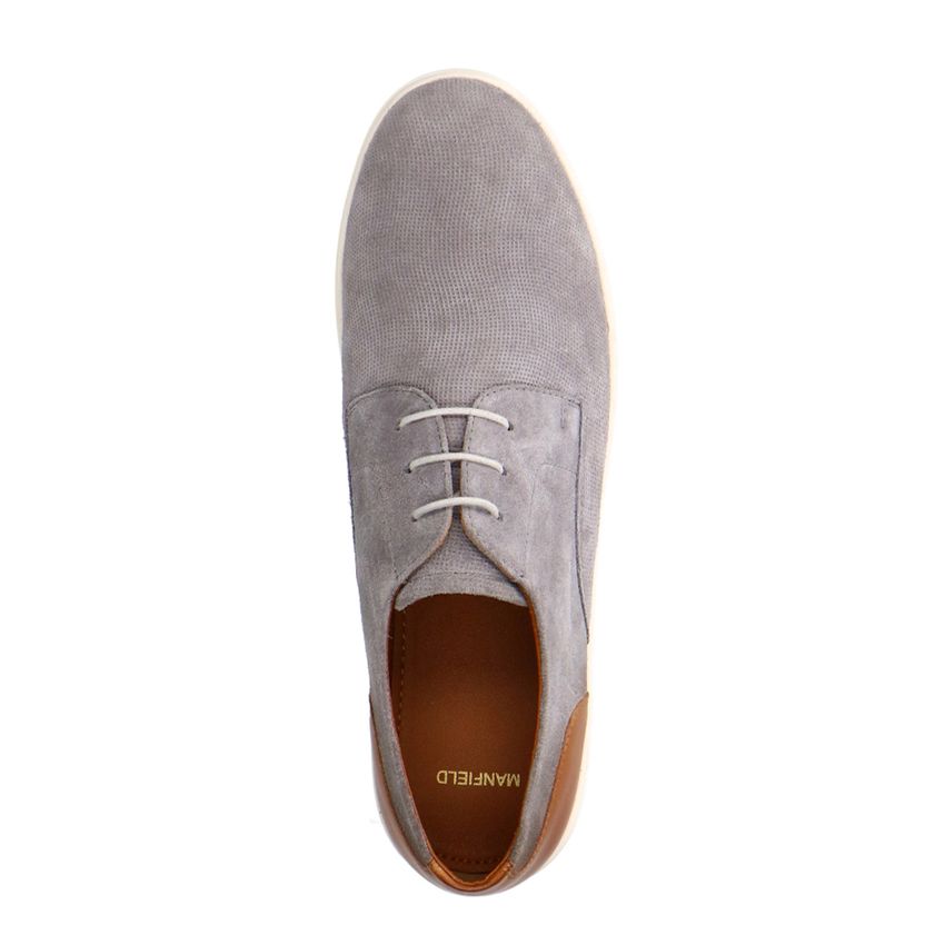 Grijze suède veterschoenen
