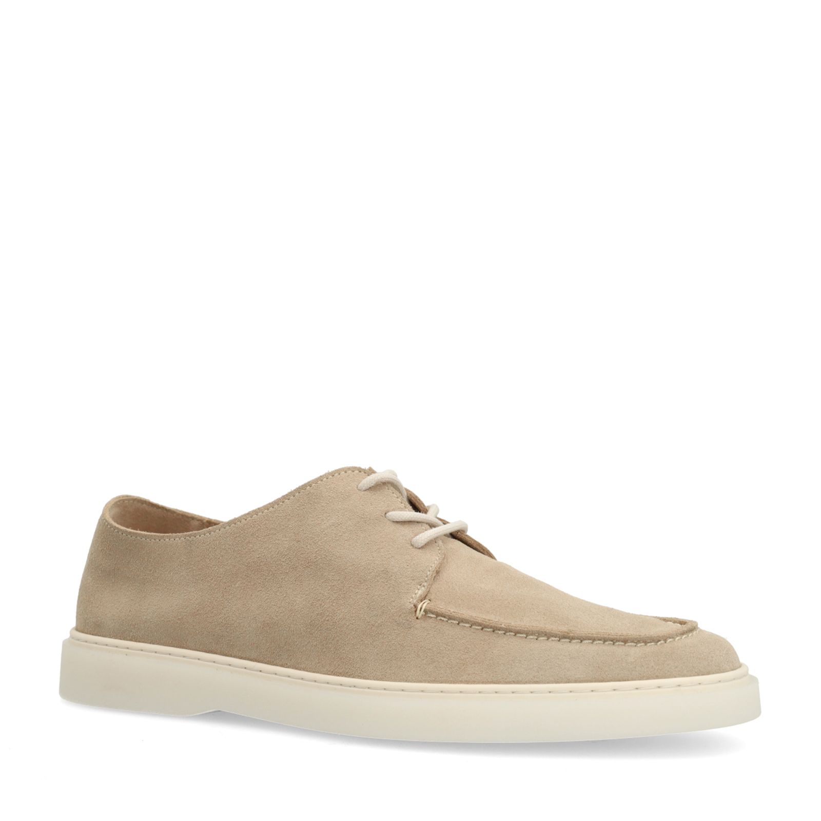 Beige suède veterschoenen