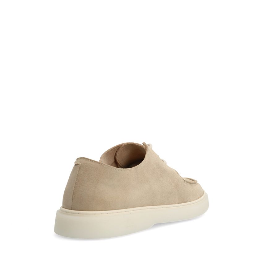 Beige suède veterschoenen
