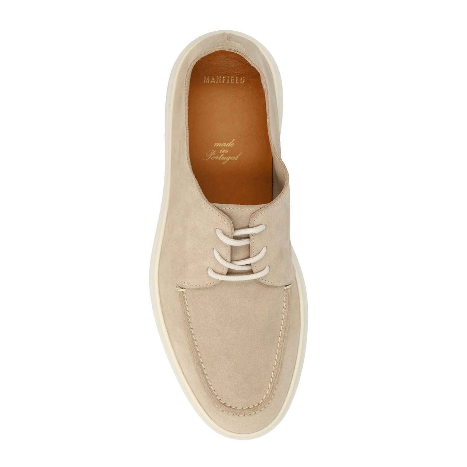 Beige suède veterschoenen