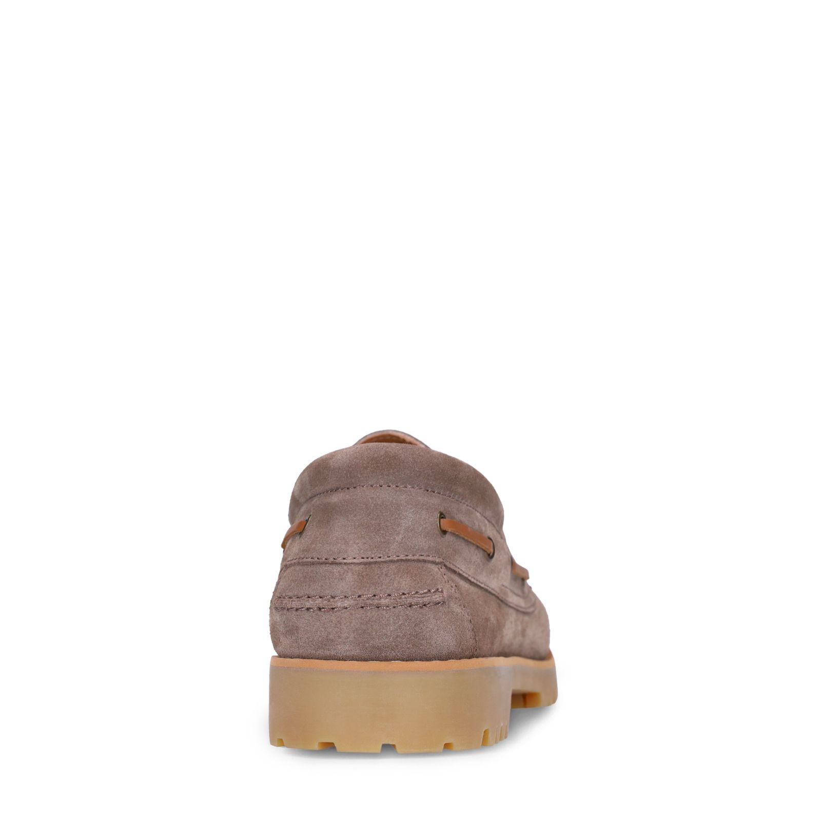 Beigefarbene Bootsschuhe aus Veloursleder