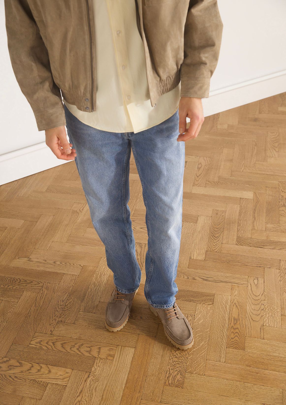 Beige suède bootschoenen