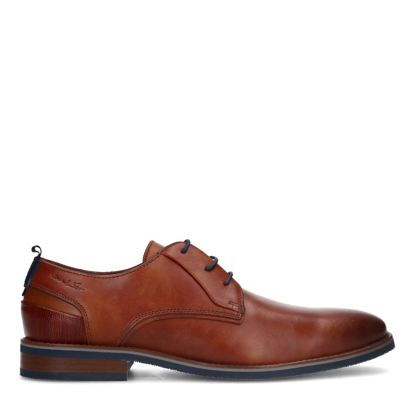 Cognac leren veterschoenen