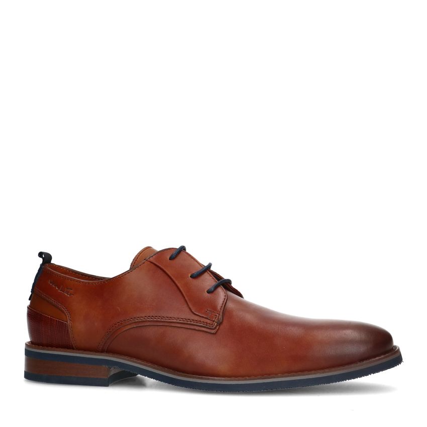 Cognac leren veterschoenen