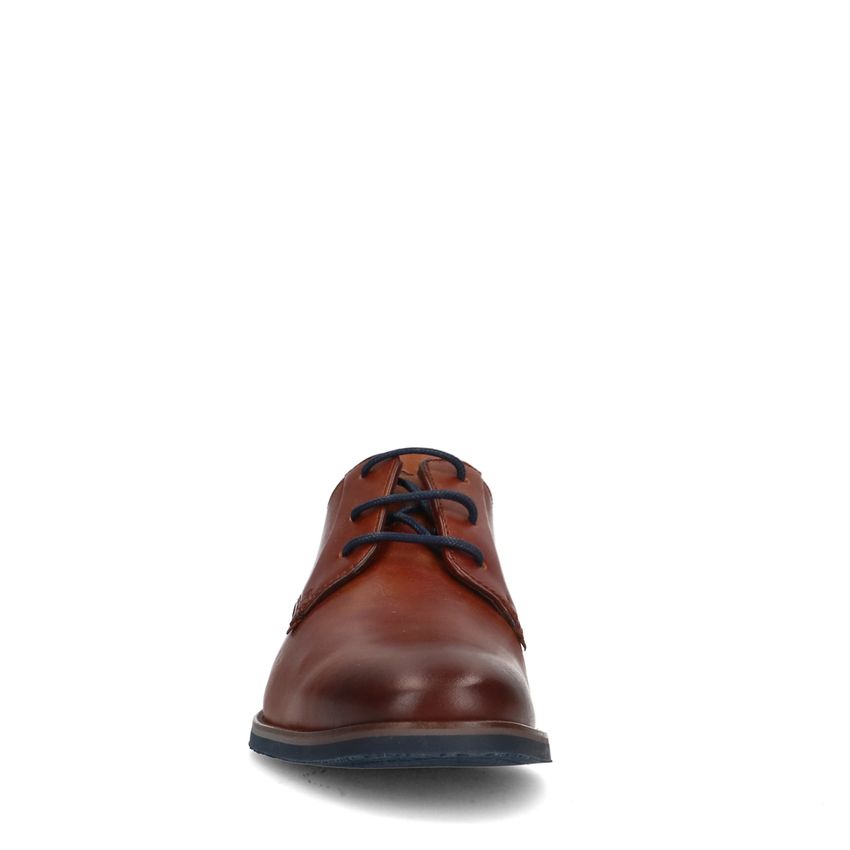 Cognac leren veterschoenen