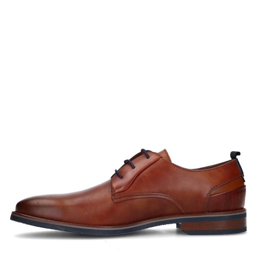 Cognac leren veterschoenen