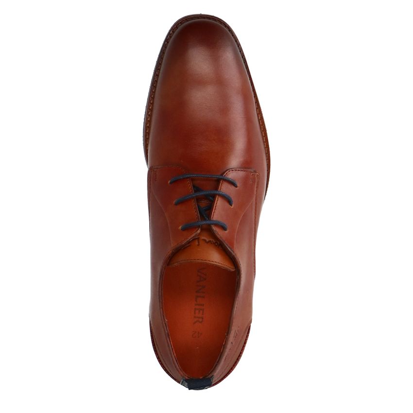 Cognac leren veterschoenen