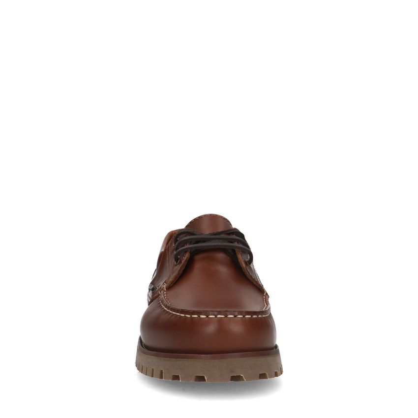 Cognac leren veterschoenen