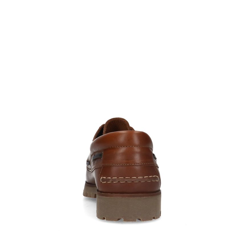 Cognac leren veterschoenen