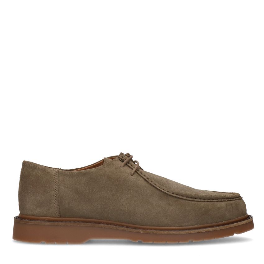 Taupe suède veterschoenen