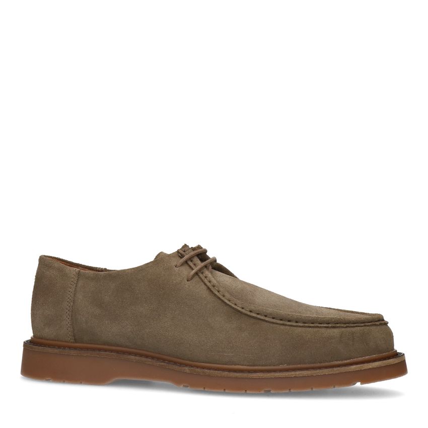 Taupe suède veterschoenen