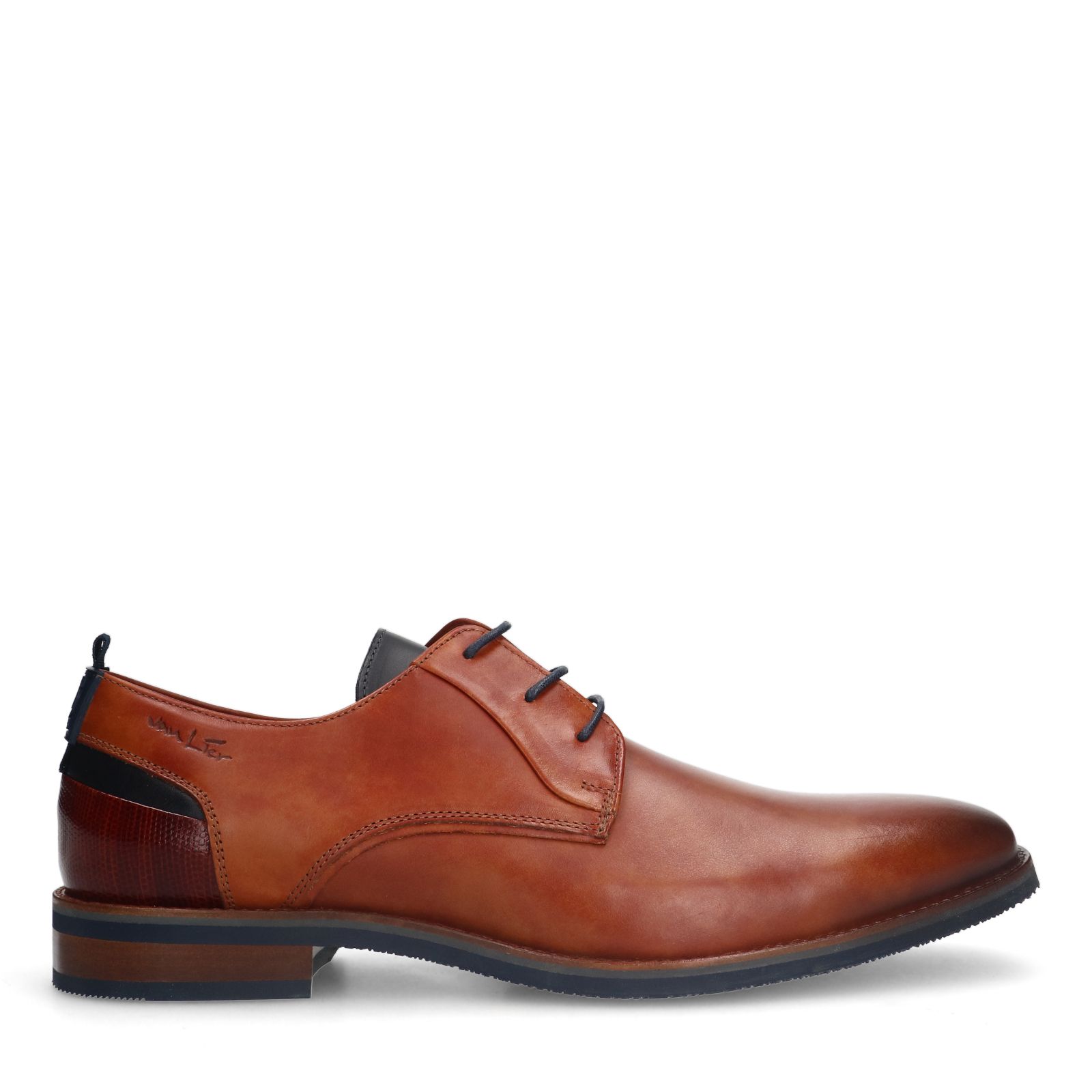 Cognacfarbene Lederschnürschuhe