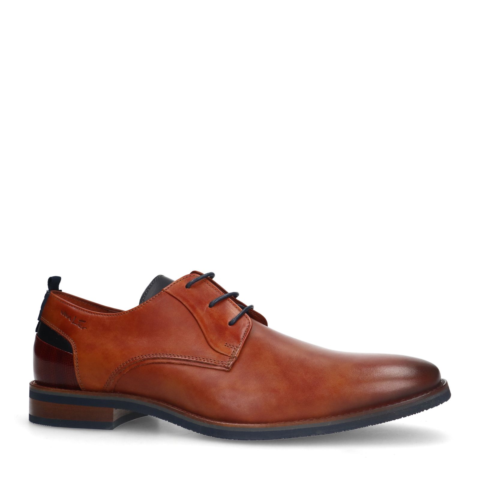 Cognac leren veterschoenen