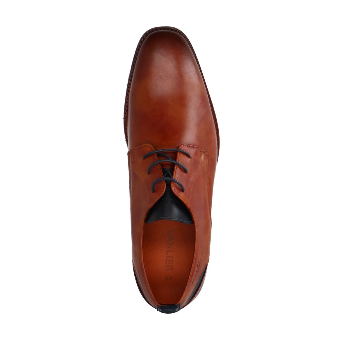 Cognac leren veterschoenen
