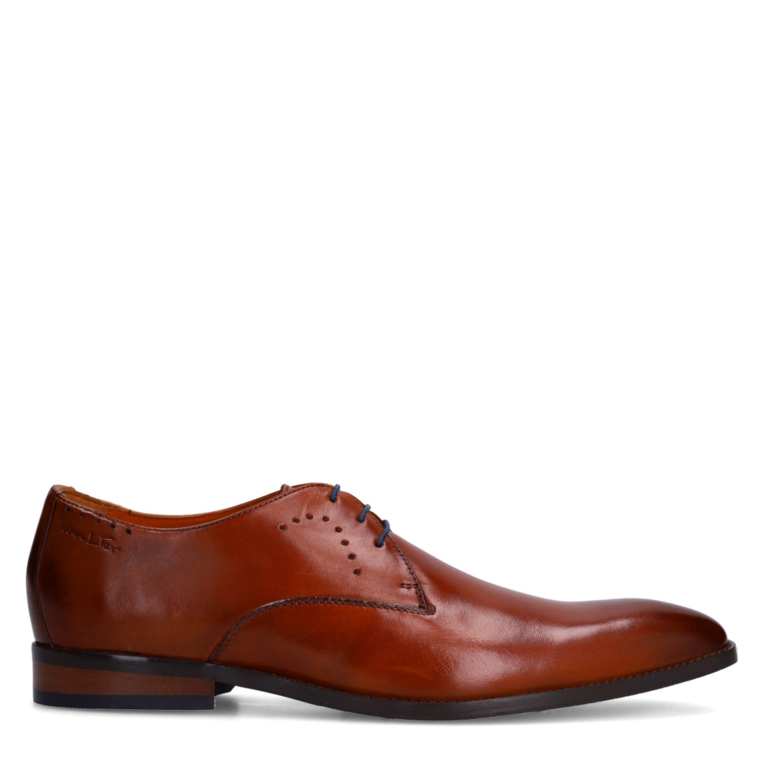 Cognac Bregenz leren veterschoenen