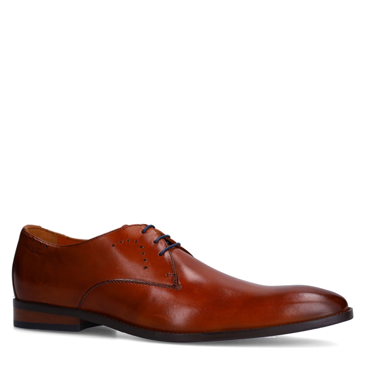 Cognac Bregenz leren veterschoenen