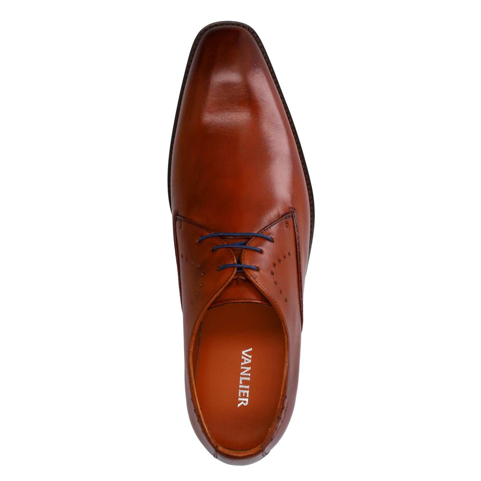 Cognac Bregenz leren veterschoenen