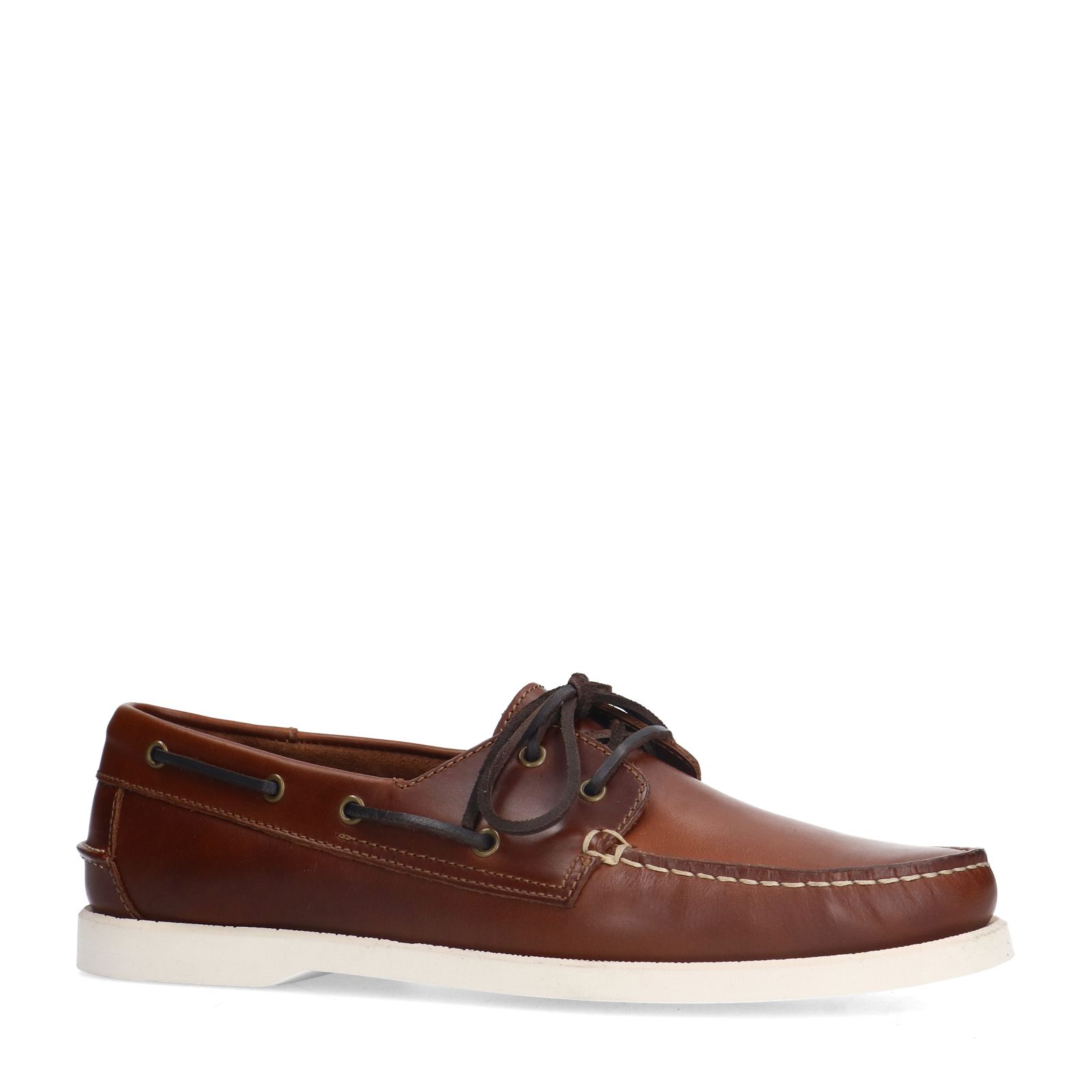 Cognac leren bootschoenen