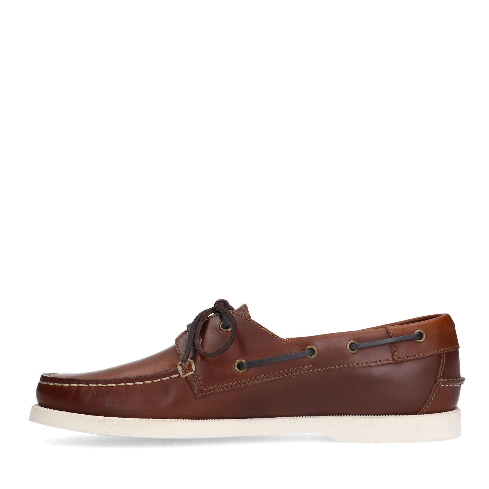 Cognac leren bootschoenen