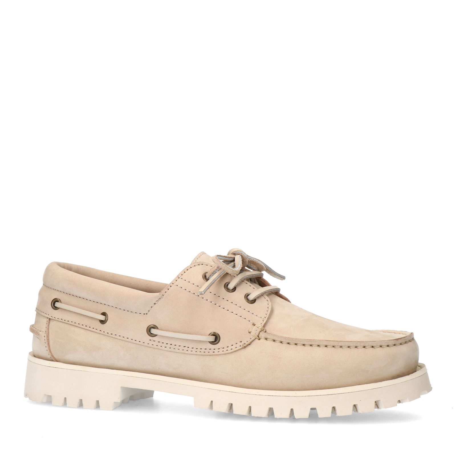 Beige nubuck bootschoenen