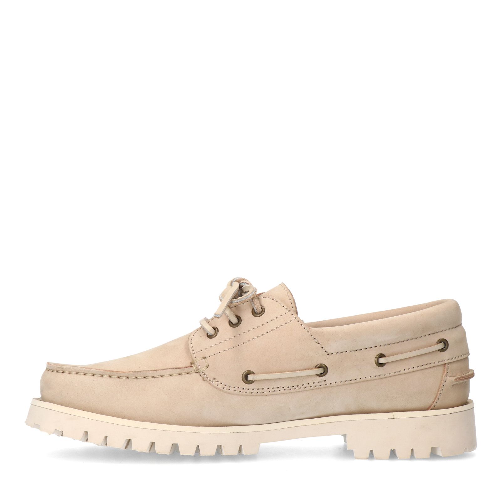 Beige nubuck bootschoenen