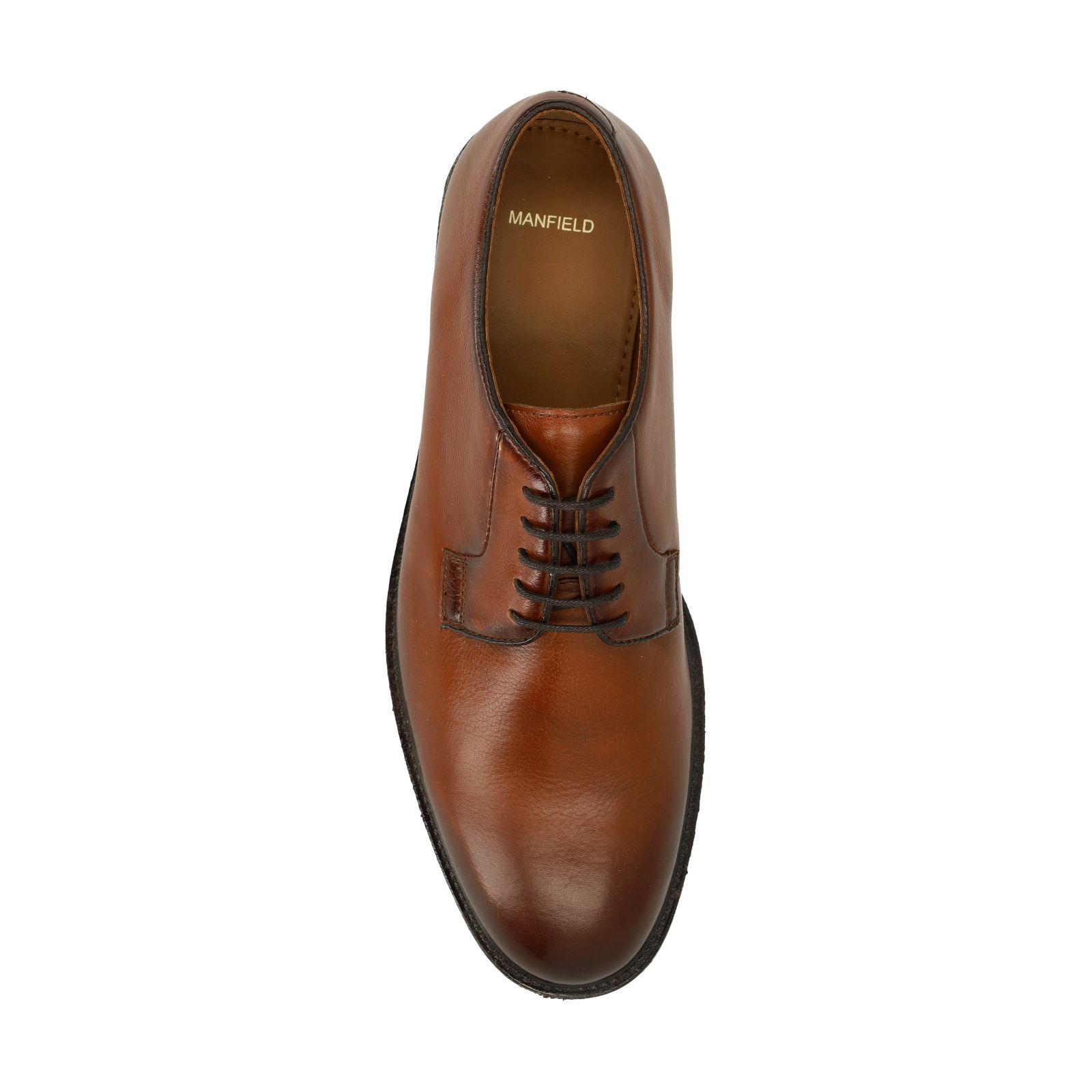 Cognac leren veterschoenen