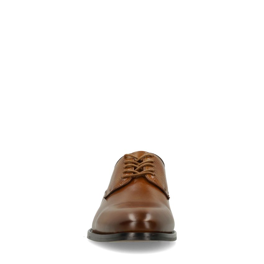 Cognac leren veterschoenen