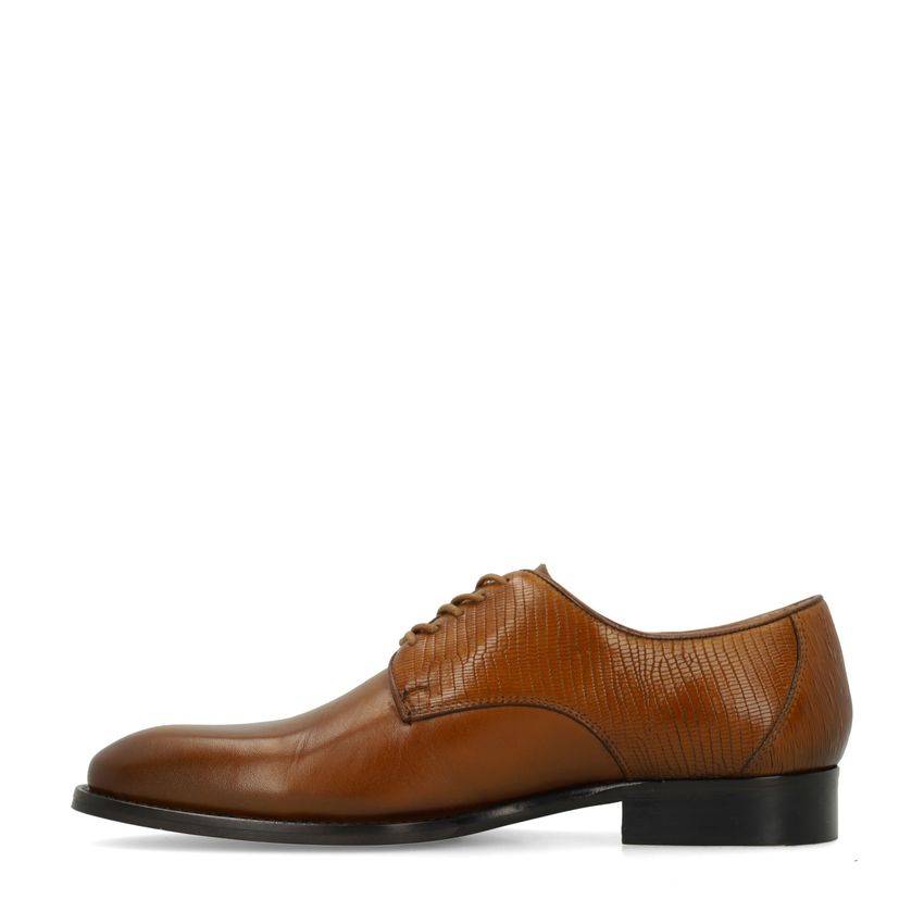 Cognac leren veterschoenen